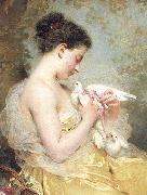 A Beauty with Doves Charles Joshua Chaplin